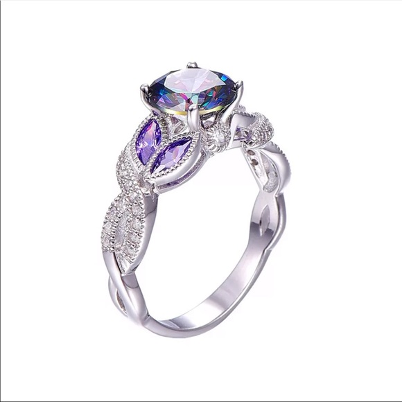 New 925 Silver Promise Women’s Diamond Ring - Picture 4 of 5